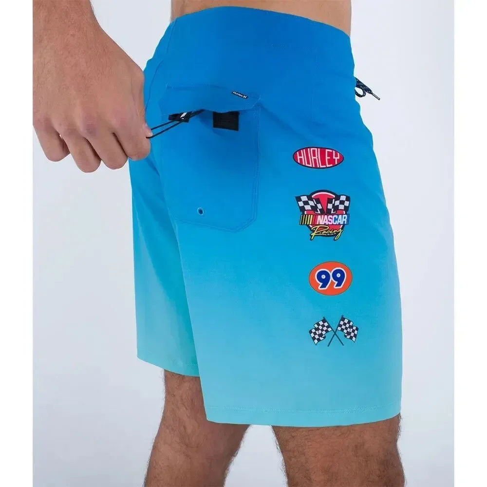 Hurley Men's Phantom Nascar Flames Drawstring Board Shorts Blue 44